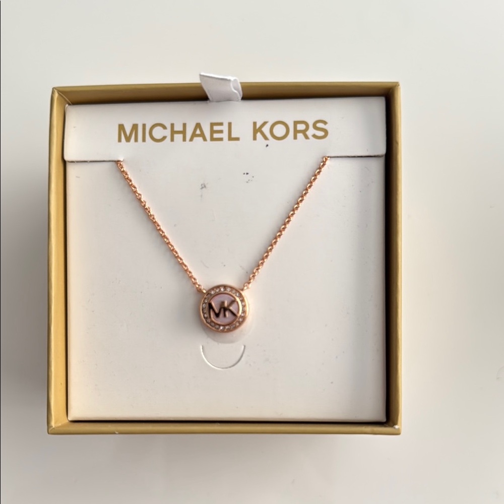 Michael Kors Rose Gold Pendant Necklace